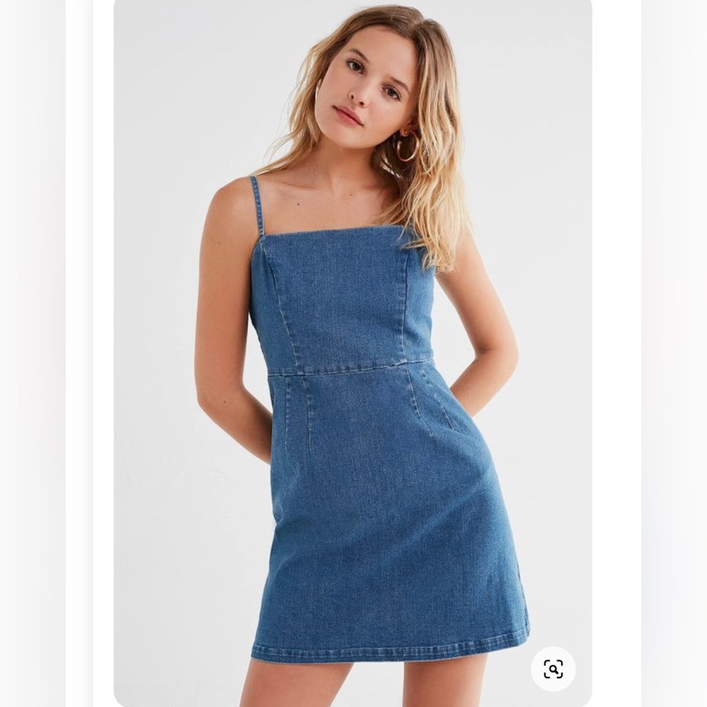 NWOT - UO Straight-neck Denim Mini Dress
